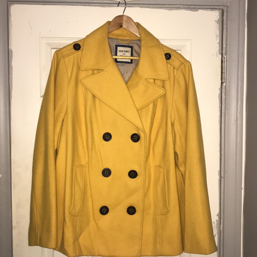 Mustard Yellow Old Navy Peacoat